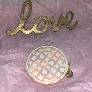 Coach Signature round coin pouch